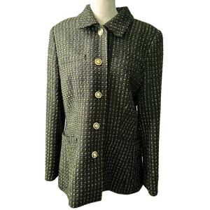 Escada Margaretha Ley Vintage Boucle Knit Blazer Size 42